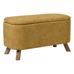 Opbergbank Debby - geel - 39x72x35 cm