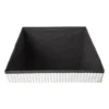Opbergbox teddy rib vierkant - wit - 38x38x38 cm