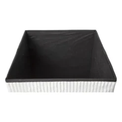 Opbergbox teddy rib vierkant - wit - 38x38x38 cm