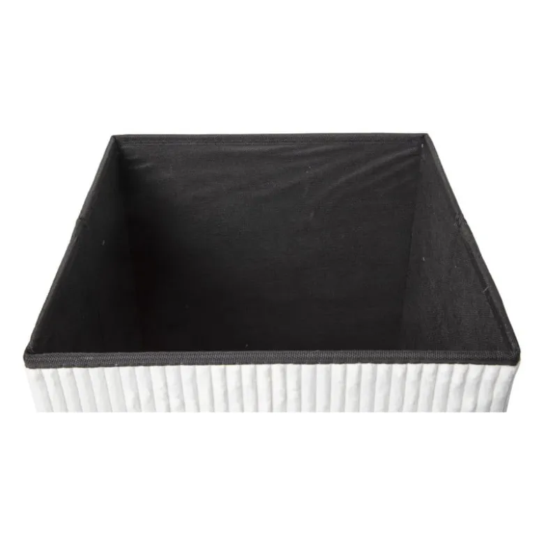 Opbergbox teddy rib vierkant - wit - 38x38x38 cm