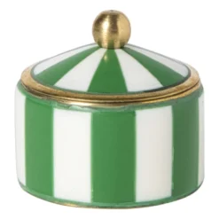 Opbergdoosje circus klein - groen/wit - ø4.8x3.5 cm