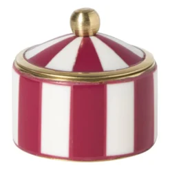 Opbergdoosje circus klein - rood/wit - ø4.8x3.5 cm