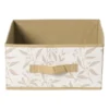 Opbergdoos leafs - bruin/beige - 15x30x30 cm