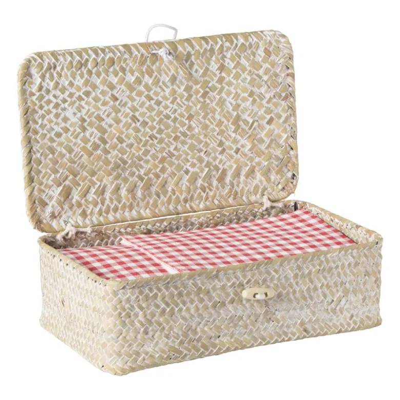 Opbergdoos zeegras - naturel - 7.5x24x14 cm