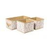 Opbergdozen leafs - bruin/beige - set van 3