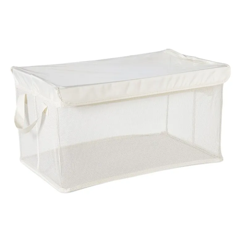 Opbergmand met handvatten - wit - 30x47x25 cm