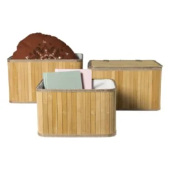 Opbergmand Oscar met deksel - set van 3
