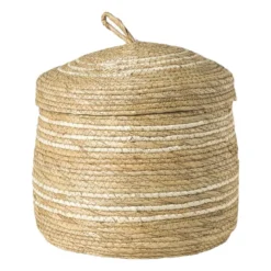 Opbergmand rond - beige - ø30x30 cm