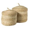 Opbergmand streep - beige - ø25x25 cm