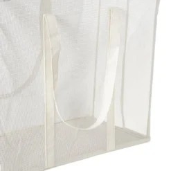 Opbergmand/wasmand met handvatten - wit - 53x46x33 cm