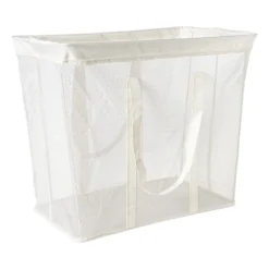 Opbergmand/wasmand met handvatten - wit - 53x46x33 cm
