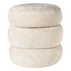 Opbergpoef bubbles - beige - ø41x41 cm