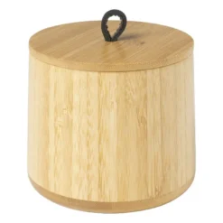 Opbergpotje bamboe - naturel - ø10.5x9 cm