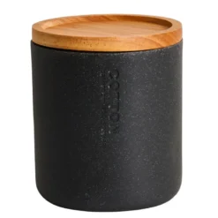Opbergpotje nature - antraciet - Ø10x11 cm