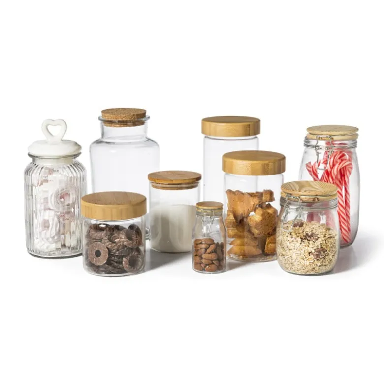 Opbergpot met bamboe deksel - 1100 ml