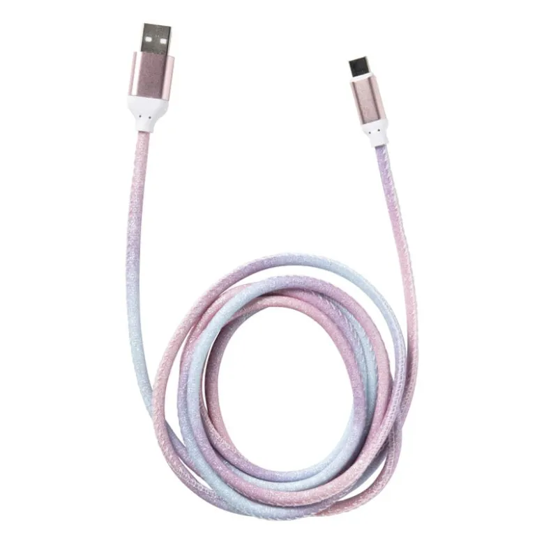 Oplaadkabel USB naar USB-C - 2 meter - regenboog