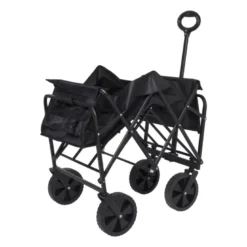 Opvouwbare bolderkar - zwart - 103x54x108 cm