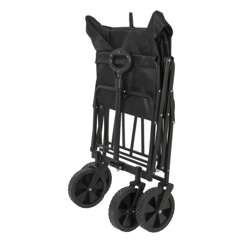 Opvouwbare bolderkar - zwart - 103x54x108 cm