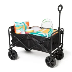 Opvouwbare bolderkar - zwart - 103x54x108 cm