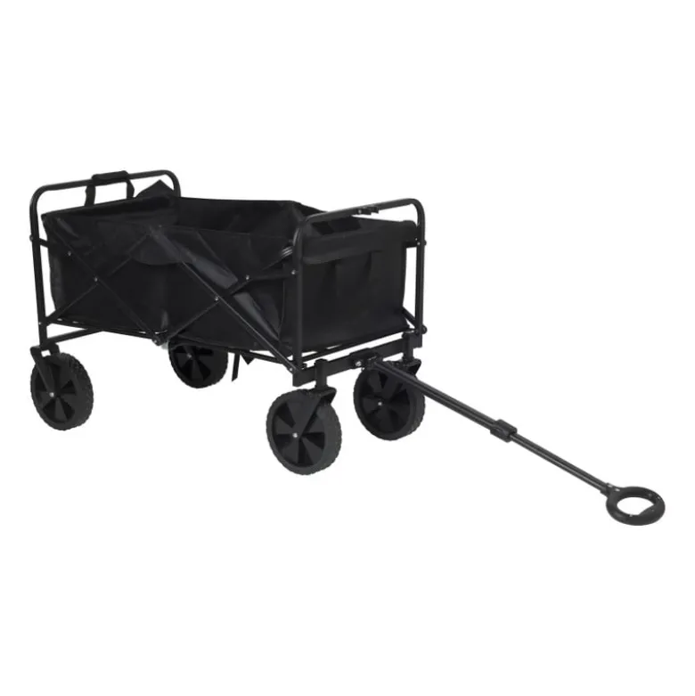 Opvouwbare bolderkar - zwart - 103x54x108 cm