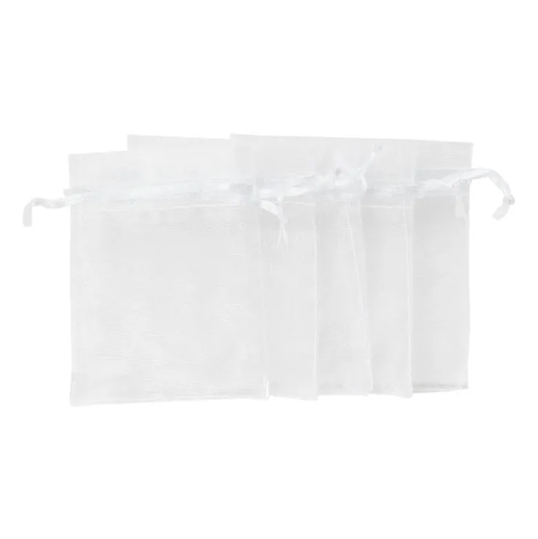 Organza zakjes - wit - 5 stuks