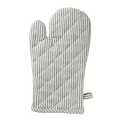 Ovenwant gestreept - groen/wit - 18x32 cm
