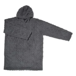 Oversized hoodie jacquard - grijs - one size