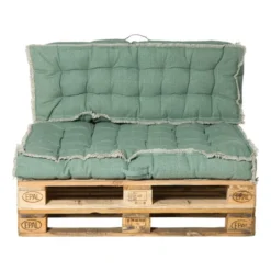 Palletkussens luxe - groen - set van 2
