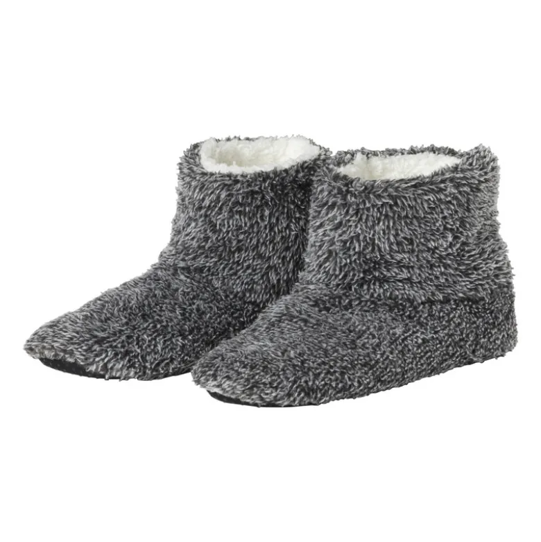 Pantoffels gemeleerd - donkergrijs - maat 41-42