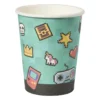 Papieren bekers game - multikleur - set van 8