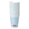 Papieren bekers met print - blauw/wit - ø9.1 cm