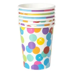 Papieren bekers regenboog - set van 6