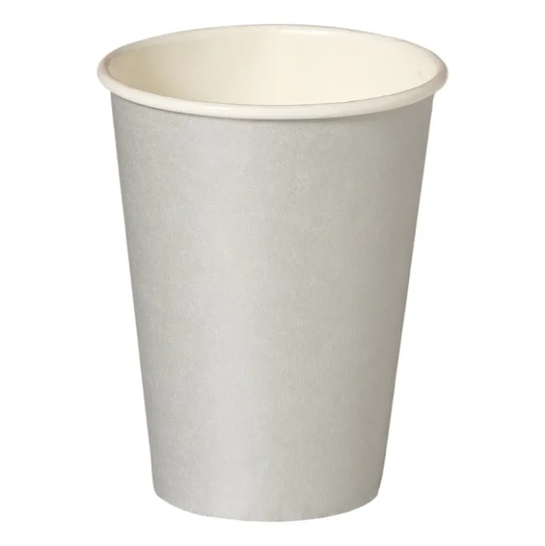 Papieren bekers - zilverkleurig - set van 8