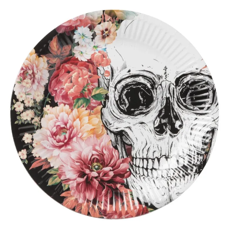 Papieren borden Day of the Dead - set van 10 - ø22x3 cm
