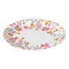 Papieren bordjes confetti ø18 cm - multikleur - set van 8