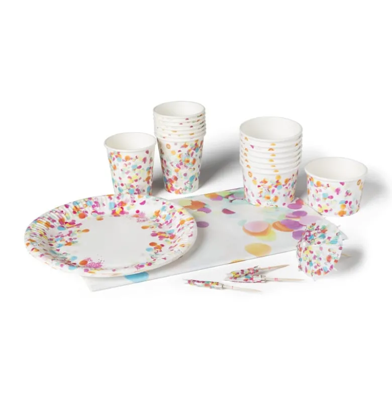 Papieren snackbakjes - confetti - set van 8
