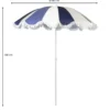 Parasol gestreept - blauw/wit - ø160x180 cm