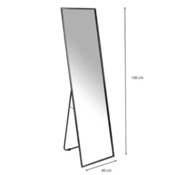 Passpiegel basix - zwart - 40x150 cm
