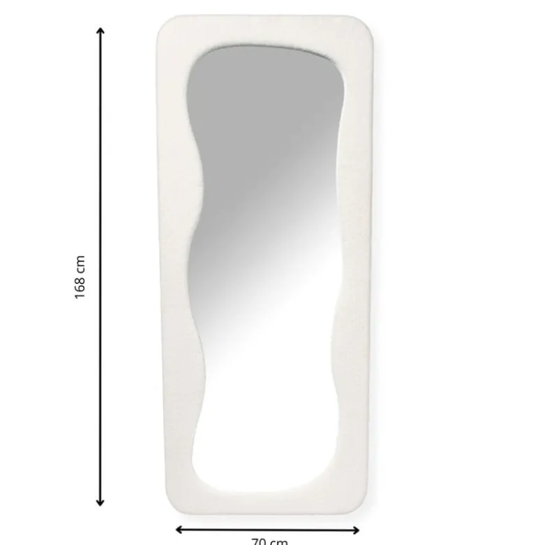 Passpiegel wave teddy - wit - 168x70 cm