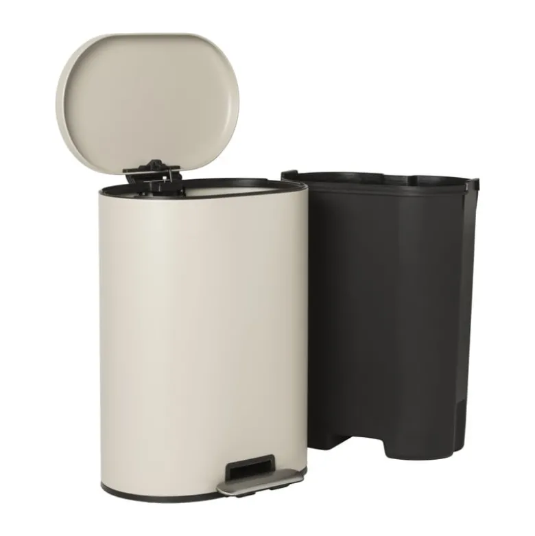 Pedaalemmer ovaal - beige - 50 liter
