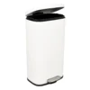 Pedaalemmer rechthoek - mat wit - 30 liter