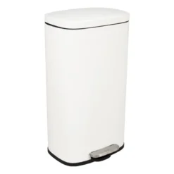 Pedaalemmer rechthoek - mat wit - 30 liter
