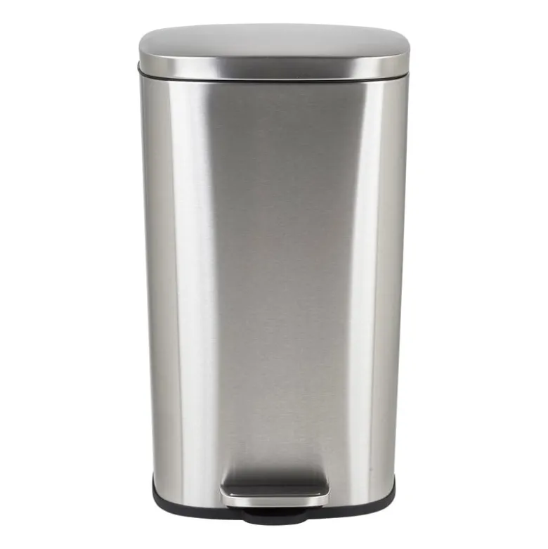 Pedaalemmer rechthoek - zilver - 30 liter
