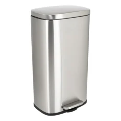 Pedaalemmer rechthoek - zilver - 30 liter
