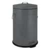 Pedaalemmer retro look - grijs - 12 liter