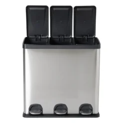 Pedaalemmer triple bin - 3x20 liter