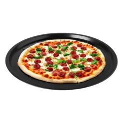 Pizzavorm geperforeerd - zwart - ø31 cm