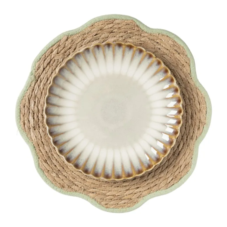 Placemat bloem groen - zeegras - ø38 cm
