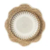 Placemat bloem wit - zeegras - ø38 cm
