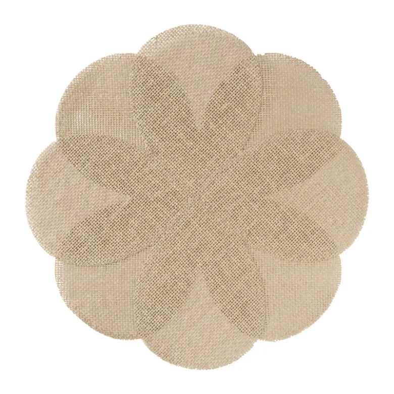 Placemat 3D bloem - bruin - ø38 cm
